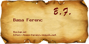Basa Ferenc névjegykártya