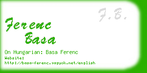 ferenc basa business card